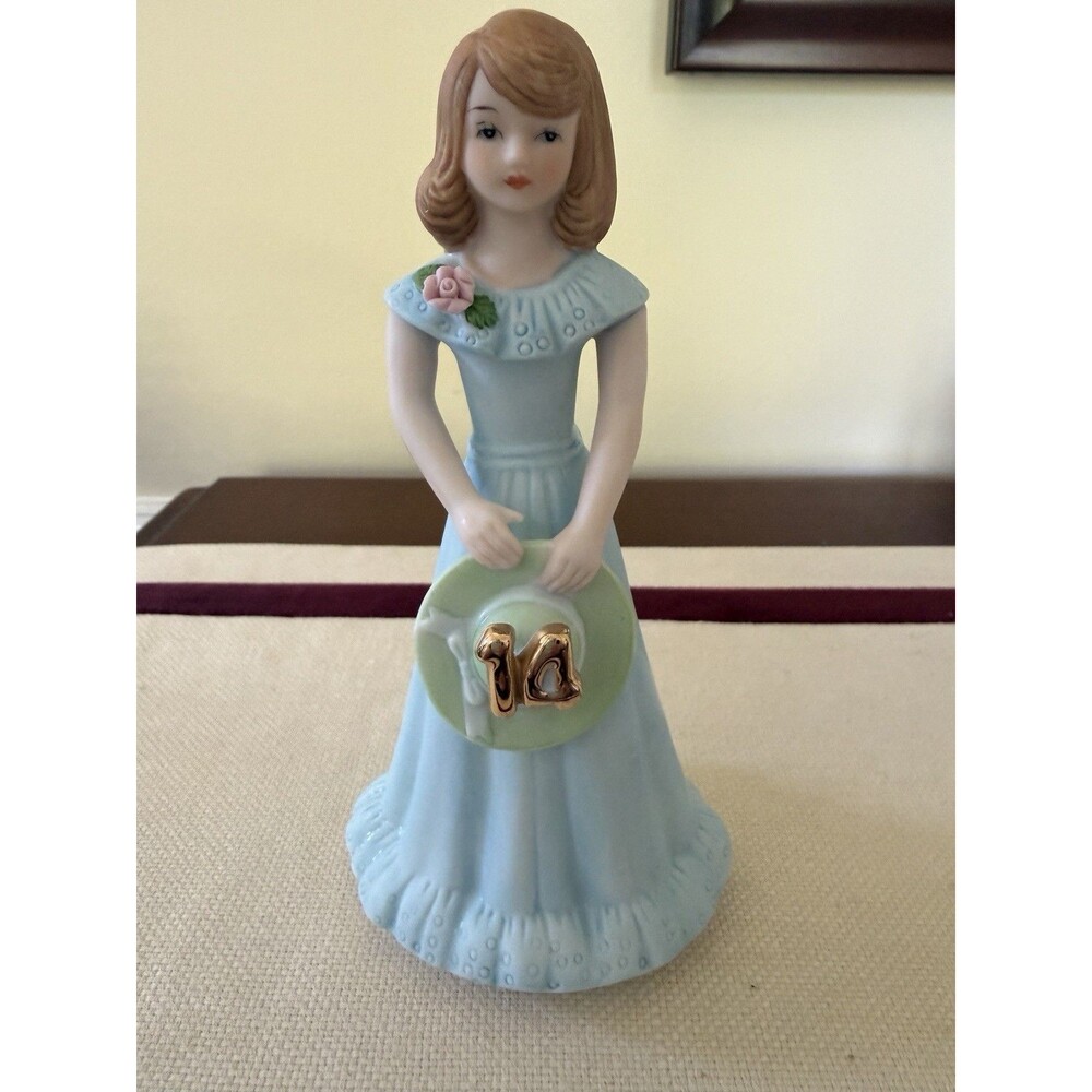 1982 Vintage Enesco Porcelain Growing Up Girl 14th Birthday Figurine